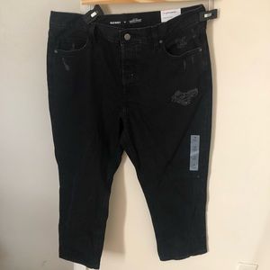 NWT Old Mavy Slouchy Straight leg Black Jean size 14